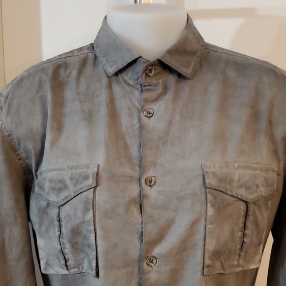 NWT le chateau Grey Large Dress Shirt Large Slim - Picture 3 of 11